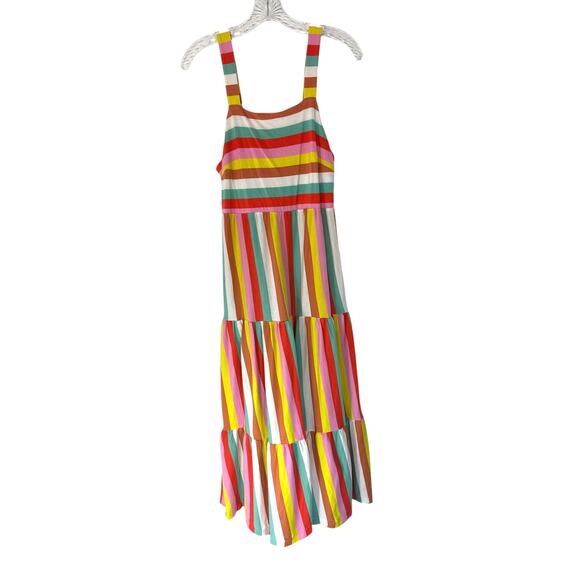 J.Crew Multicolor Sleeveless Beachy Resort Rainbow Stripe Maxi Dress Size XS - Picture 2 of 11